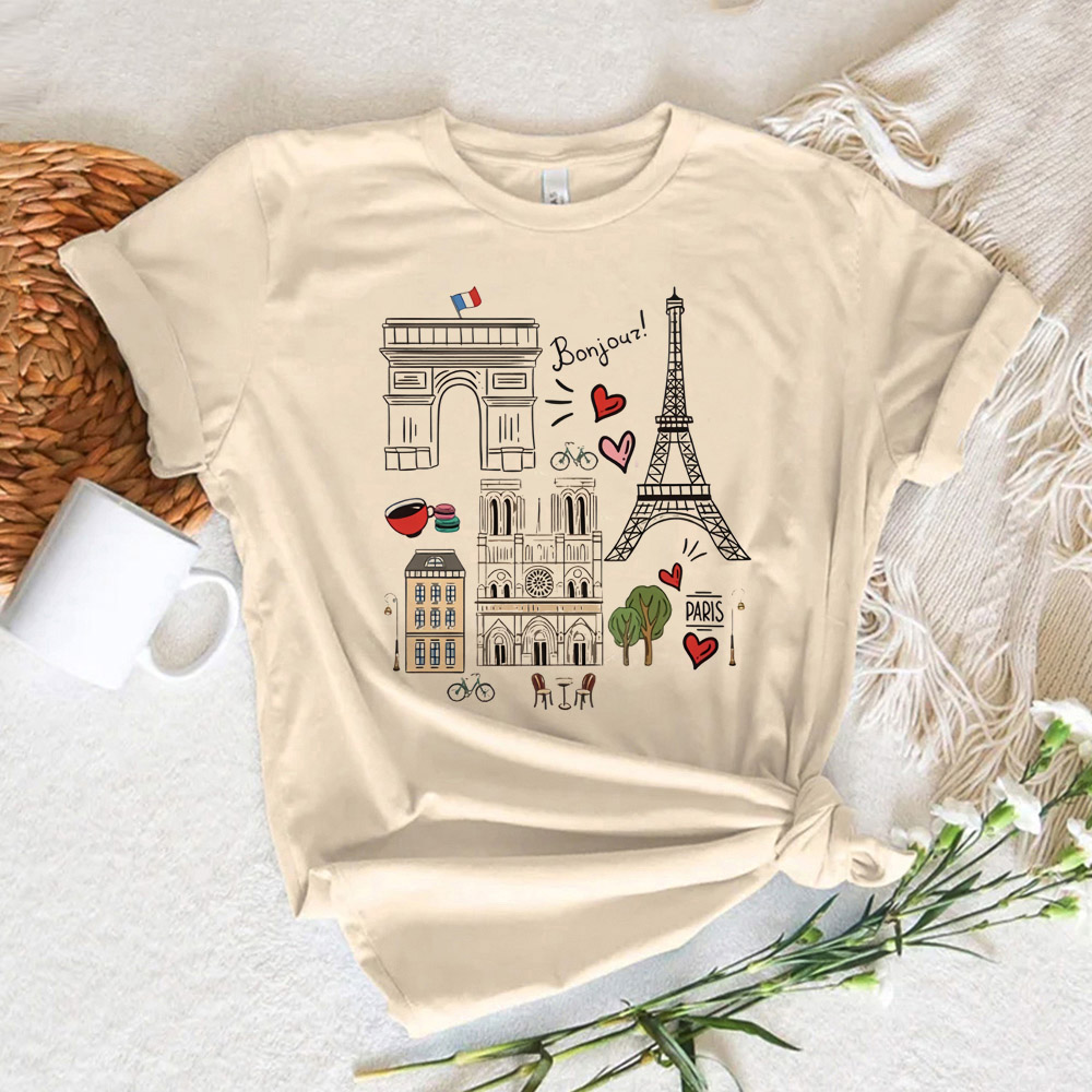 Summer Clothing In Paris - Camiseta estampada de París para mujer,