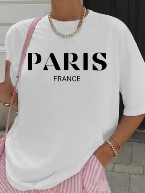 Camiseta informal de manga cor - Summer Clothing In Paris reseña y precio